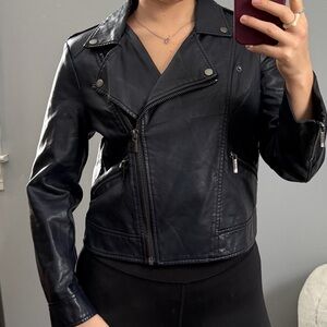 The Limited Navy Leather Jacket